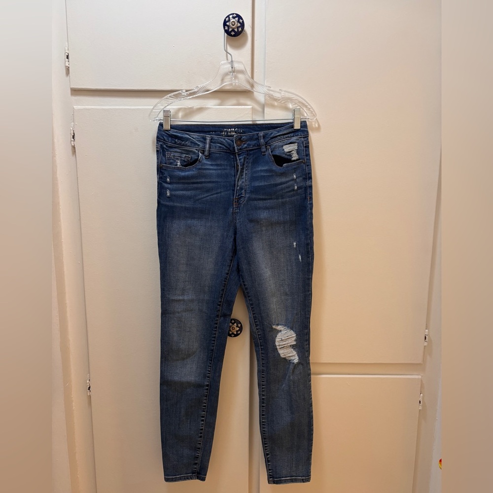 Rewash Women's Dark Blue Skinny Jeans with Distressed Details